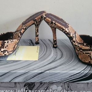 New Size 8.5 Jeffrey Campbell PG13-2 Beige Snake Sandals